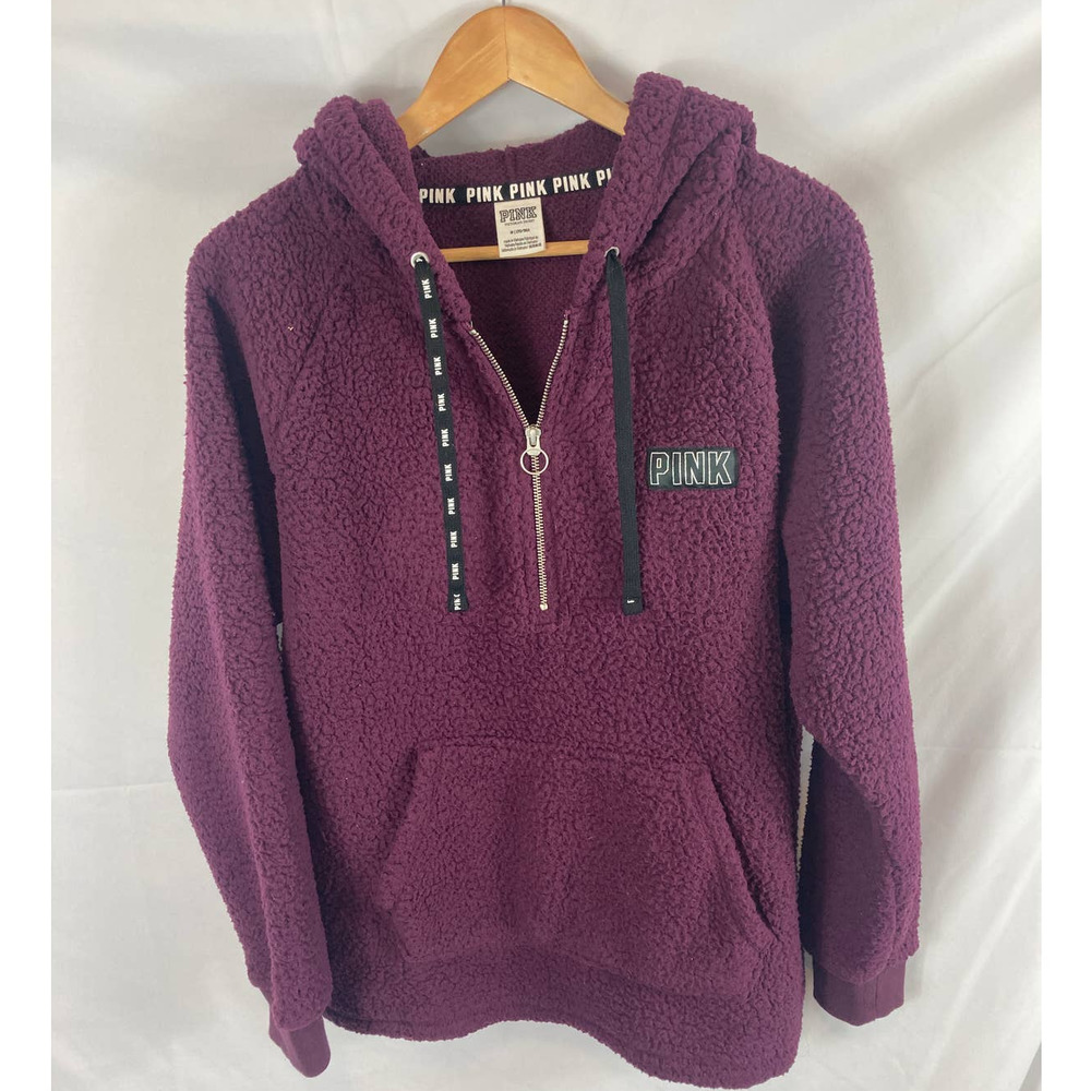 Victorias Secret PINK 1/4 zip sherpa sweatshirt size medium